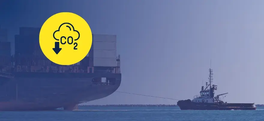 CO2 reduction calculator for tugboat fuel savings